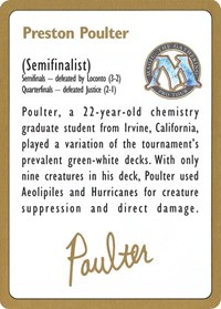 1996 Preston Poulter Biography Card, World Championship Decks