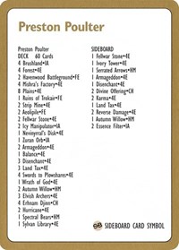 1996 Preston Poulter Decklist Card, World Championship Decks