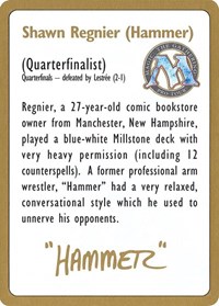1996 Shawn "Hammer" Regnier Biography Card, World Championship Decks