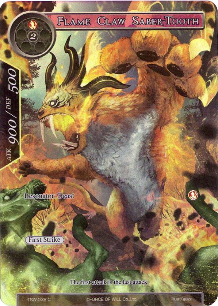 Flame Claw Saber-Tooth (Full Art), Foil, front