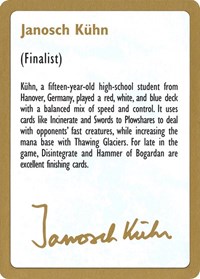 1997 Janosch Kuhn Biography Card, World Championship Decks