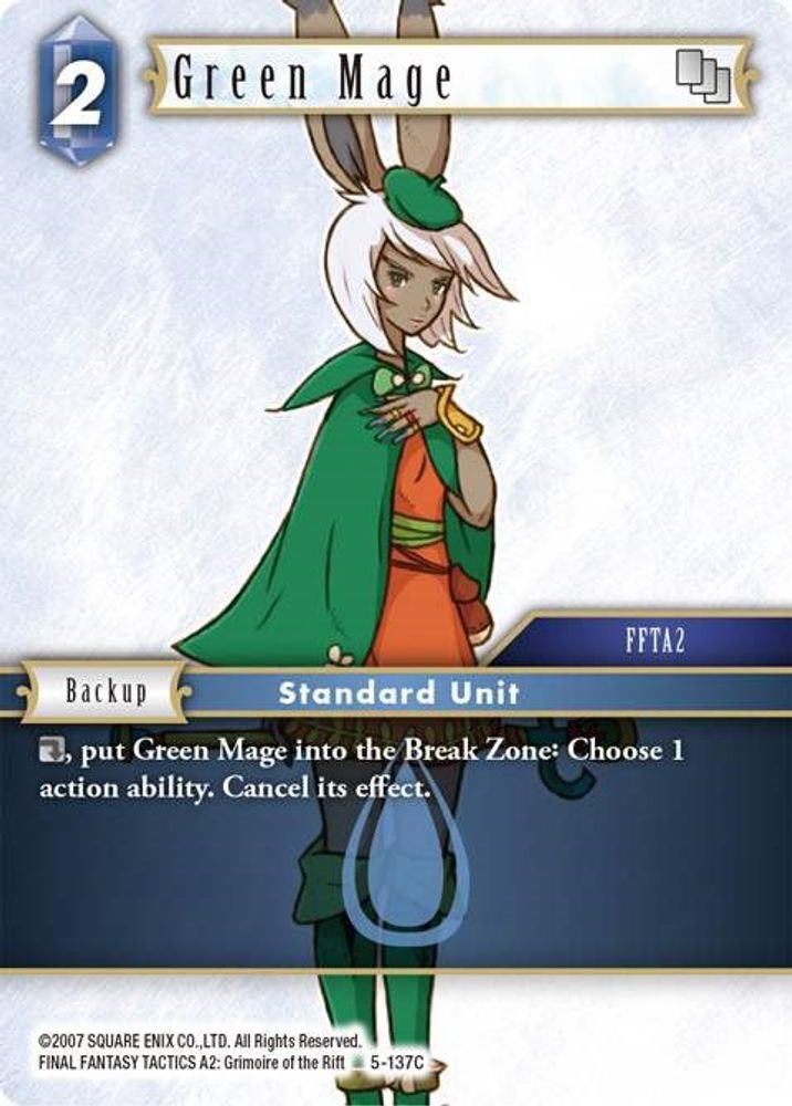 Green Mage, Standard, front