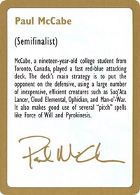 1997 Paul McCabe Biography Card, World Championship Decks