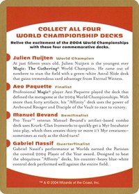 2004 World Championship Advertisement Card, World Championship Decks