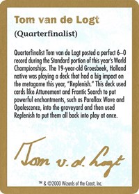2000 Tom van de Logt Biography Card, World Championship Decks