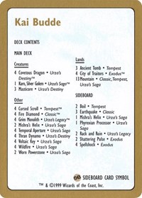 1999 Kai Budde Decklist Card, World Championship Decks