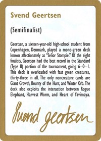 1997 Svend Geertsen Biography Card, World Championship Decks