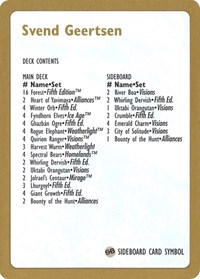 1997 Svend Geertsen Decklist Card, World Championship Decks