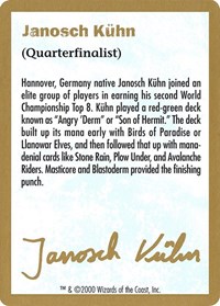 2000 Janosch Kuhn Biography Card, World Championship Decks