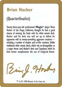 1998 Brian Hacker Biography Card, World Championship Decks