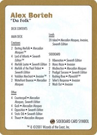 2001 Alex Borteh Decklist Card, World Championship Decks