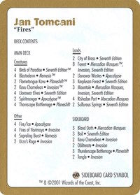 2001 Jan Tomcani Decklist Card, World Championship Decks