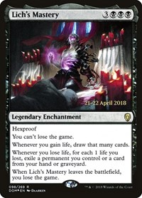 Lich's Mastery, Prerelease Cards