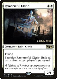 Remorseful Cleric, Prerelease Cards