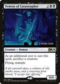 Demon of Catastrophes, Prerelease Cards