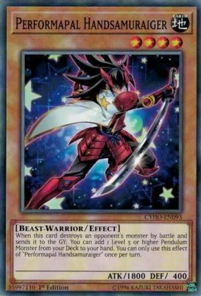 Performapal Handsamuraiger, 1st-edition, front