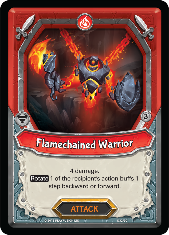 Flamechained Warrior (Unclaimed), Standard, front