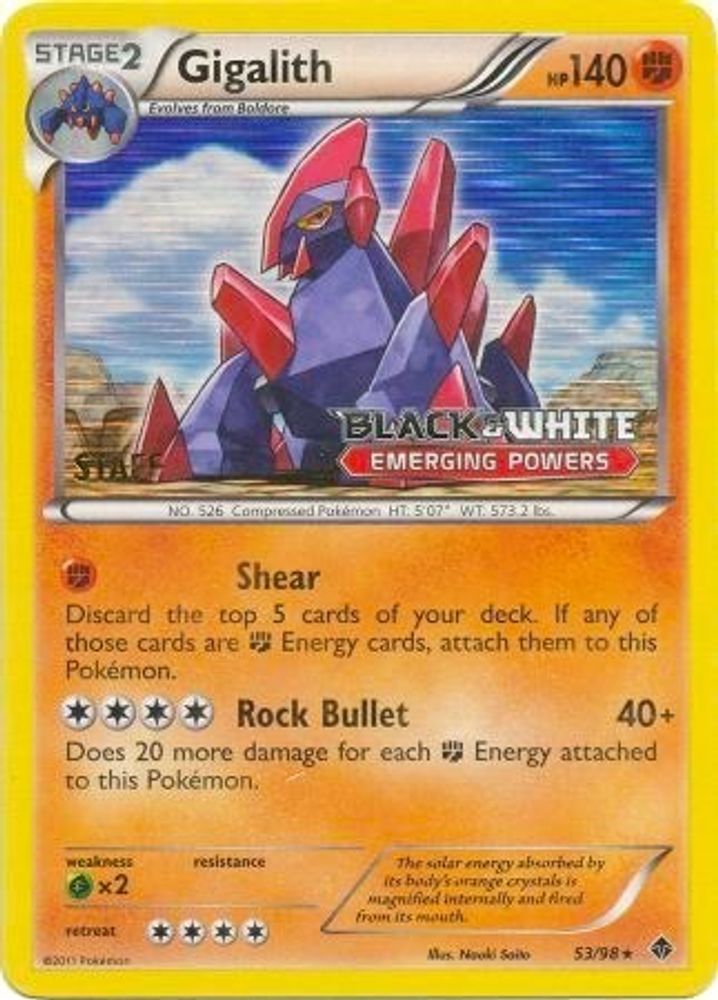 Gigalith 53/98 (Prerelease) [Staff]