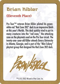 2002 Brian Kibler Biography Card, World Championship Decks