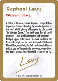2002 Raphael Levy Biography Card, World Championship Decks