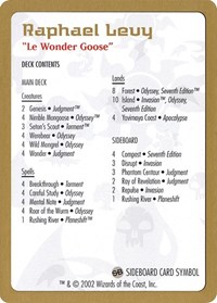 2002 Raphael Levy Decklist Card, World Championship Decks