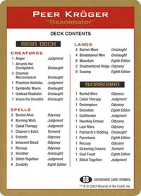 2003 Peer Kroger Decklist Card, World Championship Decks