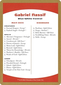 2004 Gabriel Nassif Decklist Card, World Championship Decks
