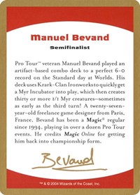 2004 Manuel Bevand Biography Card, World Championship Decks