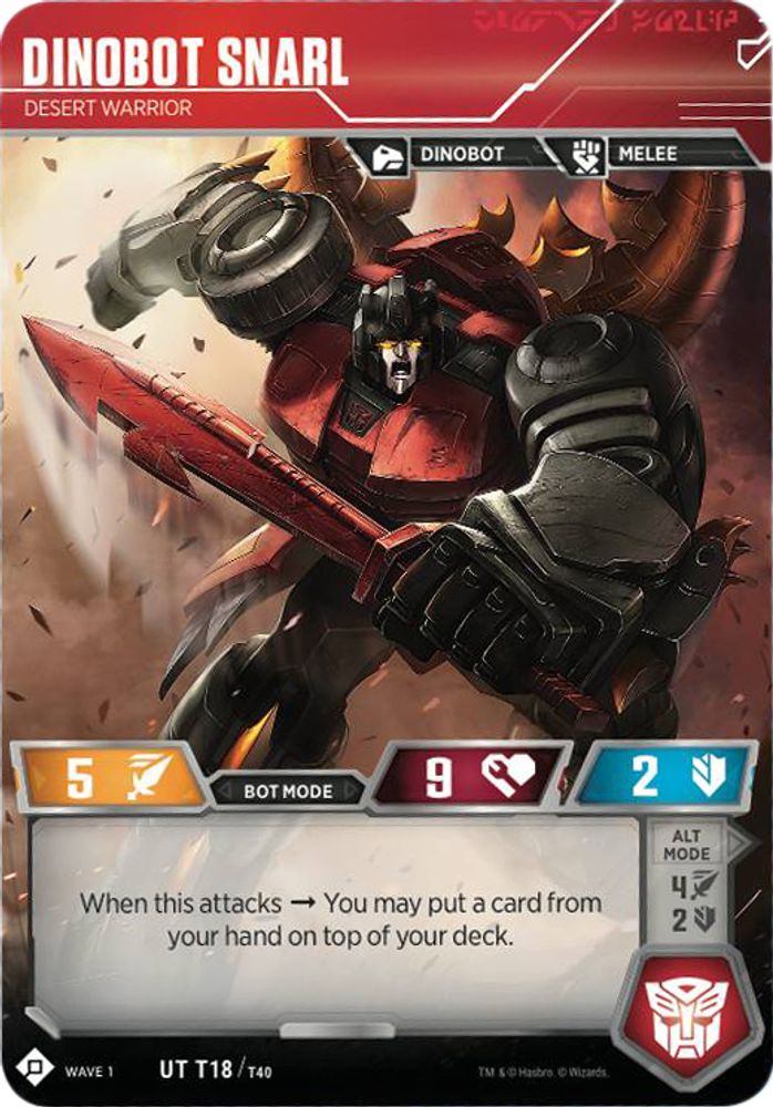 Dinobot Snarl - Desert Warrior, Foil, front