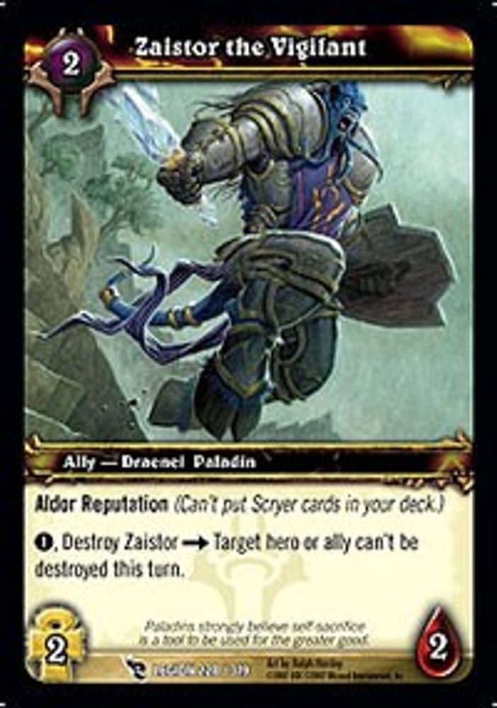 Zaistor the Vigilant, Standard, front