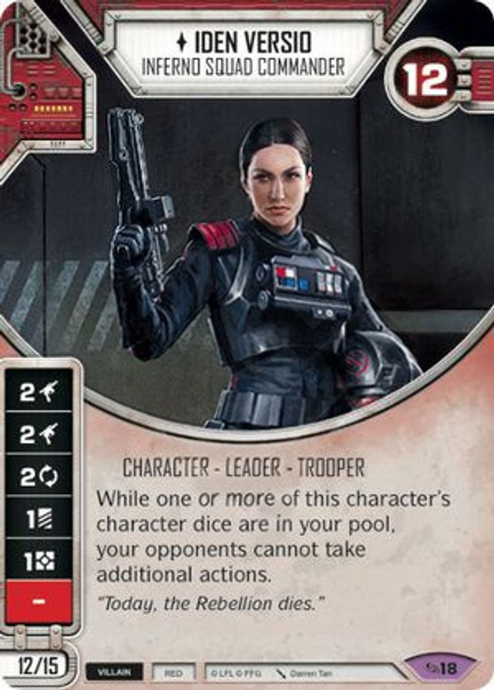 Iden Versio - Inferno Squad Commander, Card-and-die, front