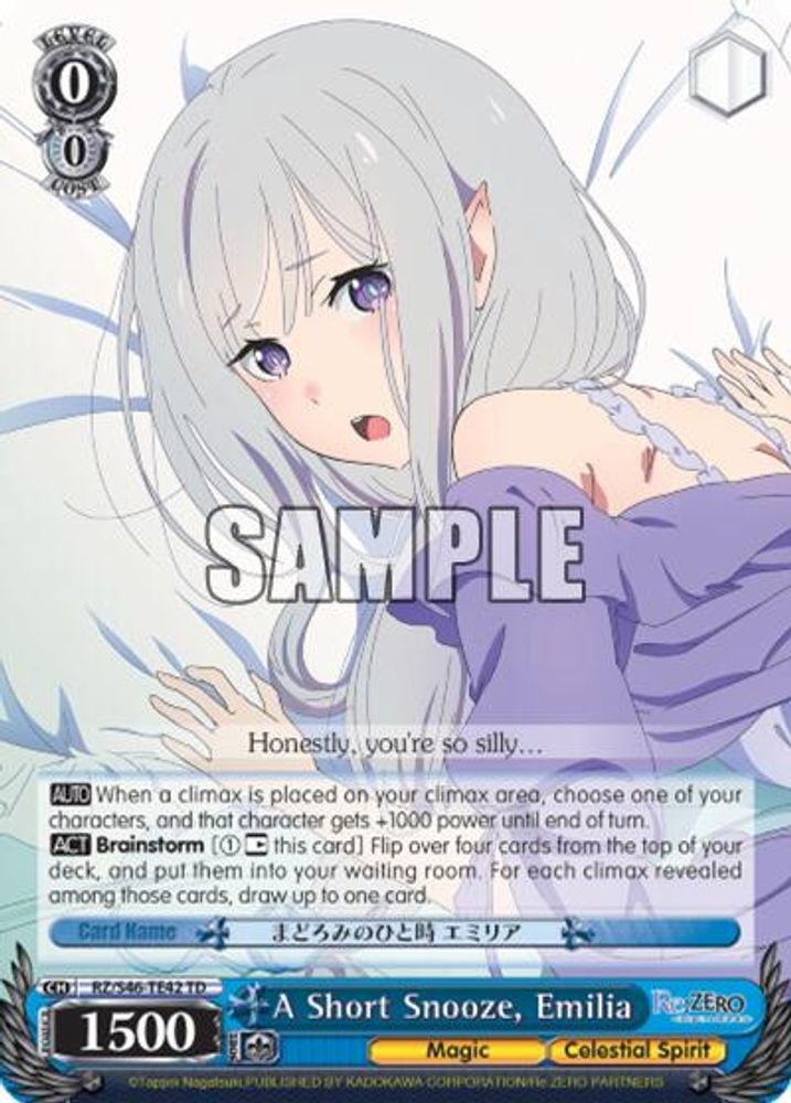 A Short Snooze, Emilia, Standard, front