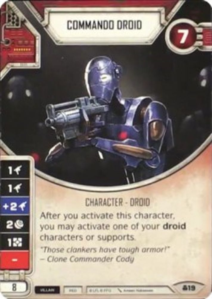 Commando Droid, Card-and-die, front