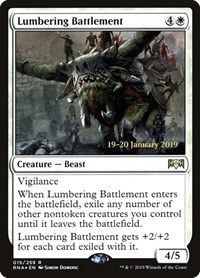Lumbering Battlement, Prerelease Cards