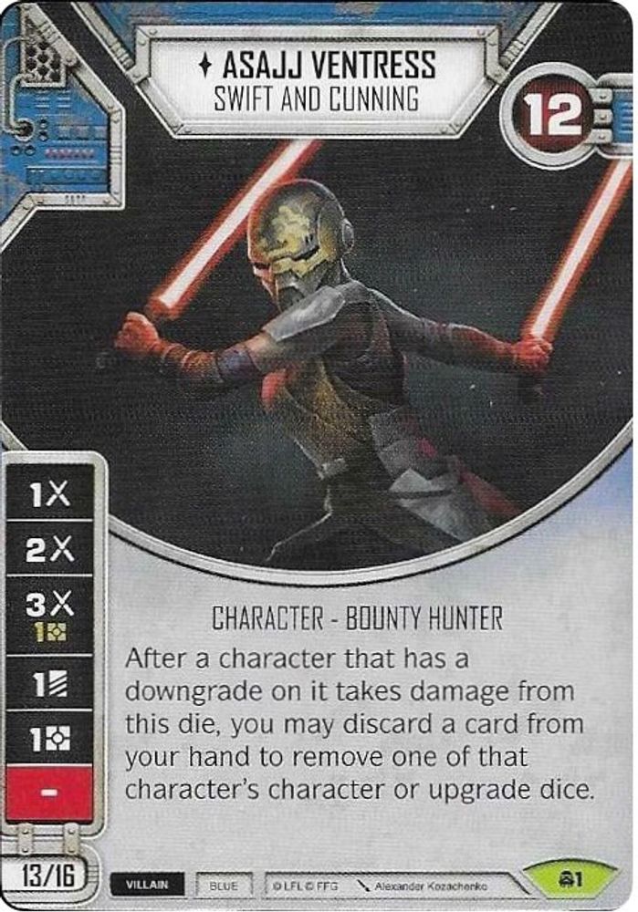 Asajj Ventress - Swift And Cunning, Card-and-die, front