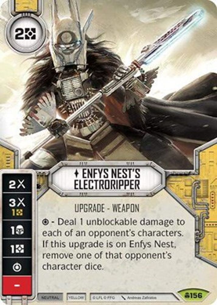 Enfys Nest's Electroripper, Card-and-die, front