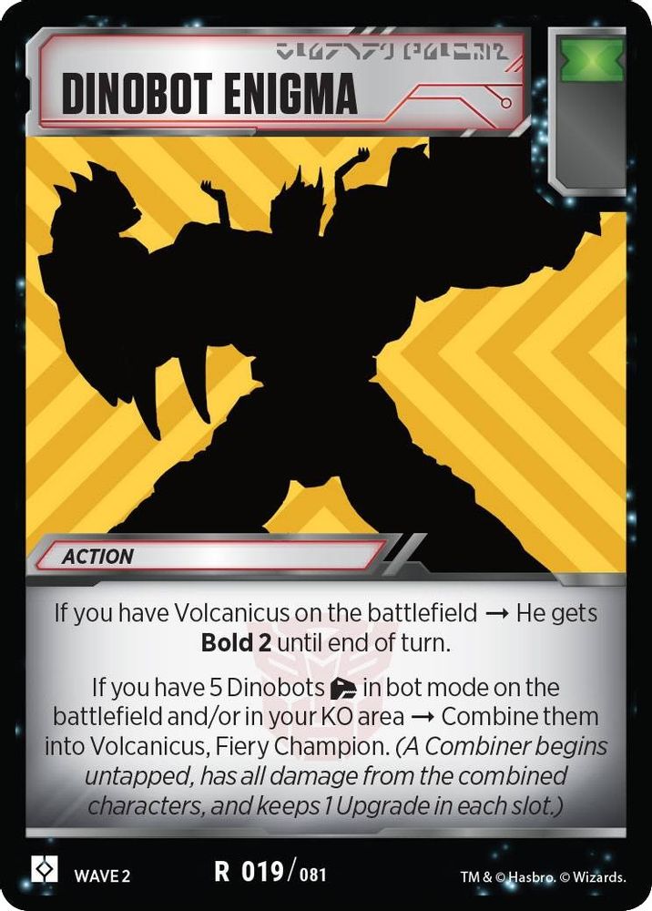 Dinobot Enigma, Standard, front
