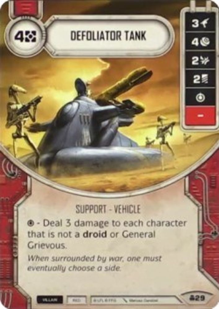 Defoliator Tank, Card-and-die, front