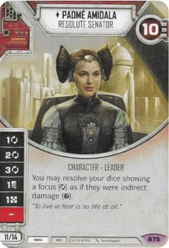 Padme Amidala - Resolute Senator, Card-and-die, front