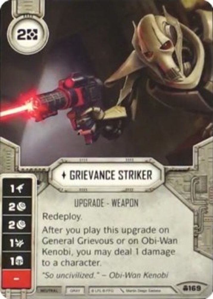 Grievance Striker, Card-and-die, front