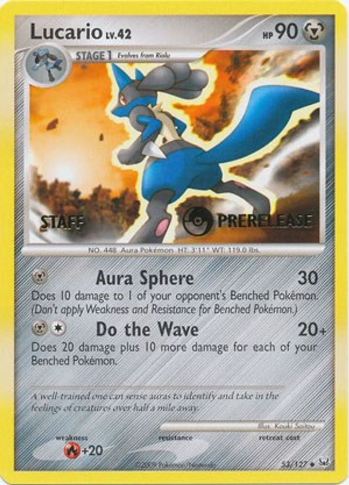 Lucario - 53/127 (Prerelease) [Staff]