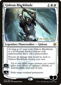 Gideon Blackblade, Prerelease Cards