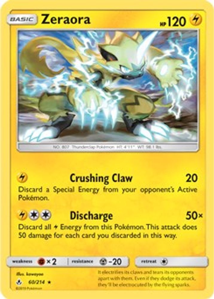Zeraora - 60/214 (SM Unbroken Bonds) (Cracked Ice Holo)