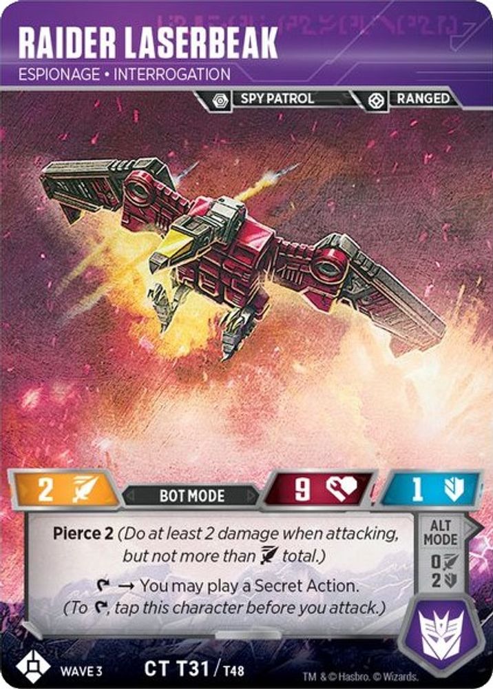 Raider Laserbeak - Espionage Interrogation, Foil, front
