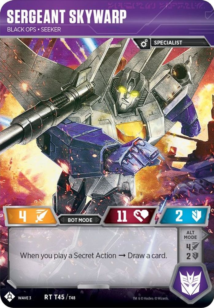 Sergeant Skywarp - Black Ops Seeker, Standard, front
