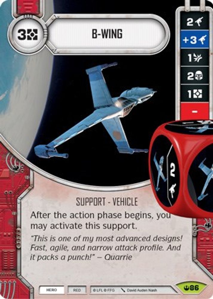 B-Wing, Card-and-die, front