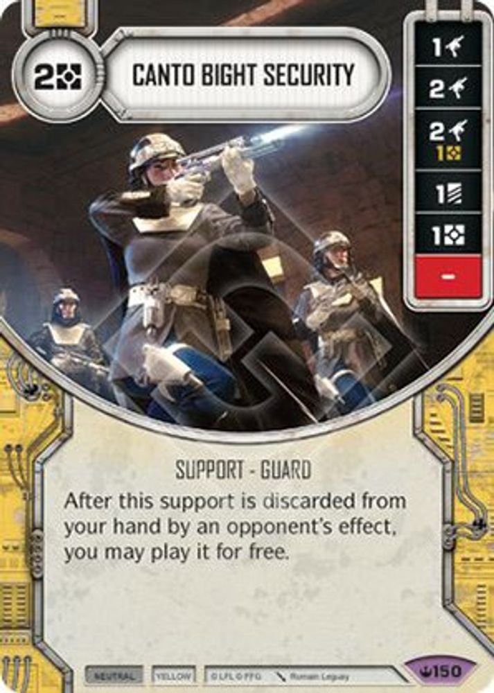 Canto Bight Security, Card-and-die, front