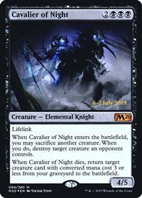 Cavalier of Night, Prerelease Cards