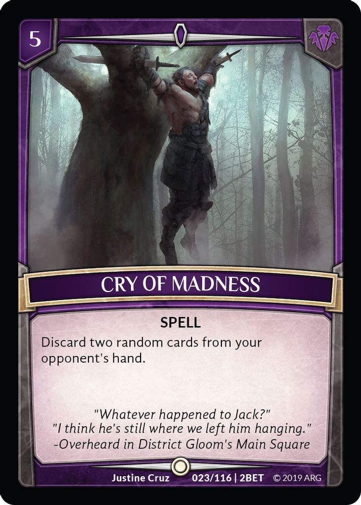 Cry of Madness, Standard, front