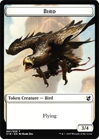 Bird (001) // Sculpture Double-Sided Token, Commander 2019